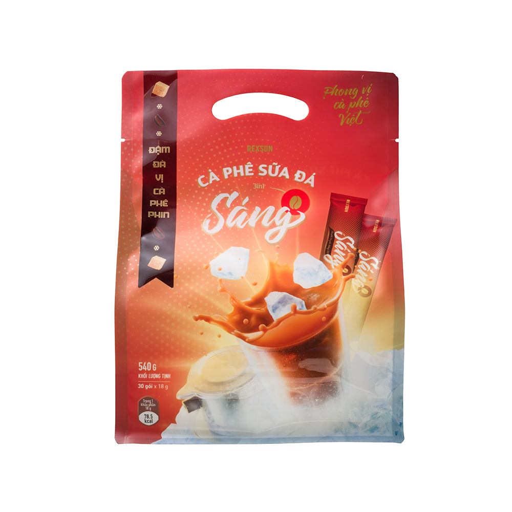 Sáng - Cà phê hòa tan sữa đá 3in1 túi 540gr | Công thức cải tiến, tinh tế và tiết kiệm