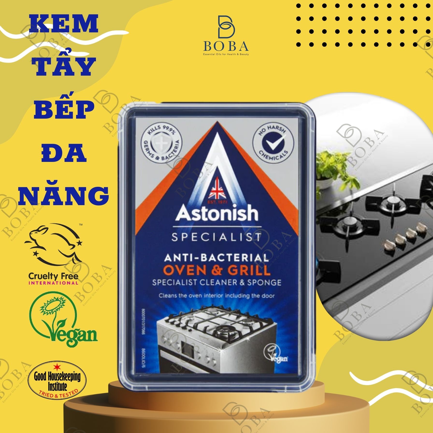 (HCM) Kem Tẩy Rửa Đa Năng Astonish, Tẩy Sạch Mảng Bám Trên Các Bề Mặt Inox,Sành, Sứ - bobashop