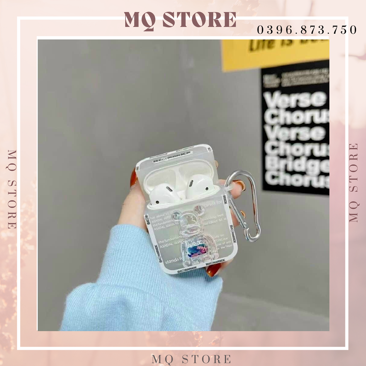 Case Gấu bearbrick hoạt hình cá tính,, chất liệu dẻo dành cho Air 1/2