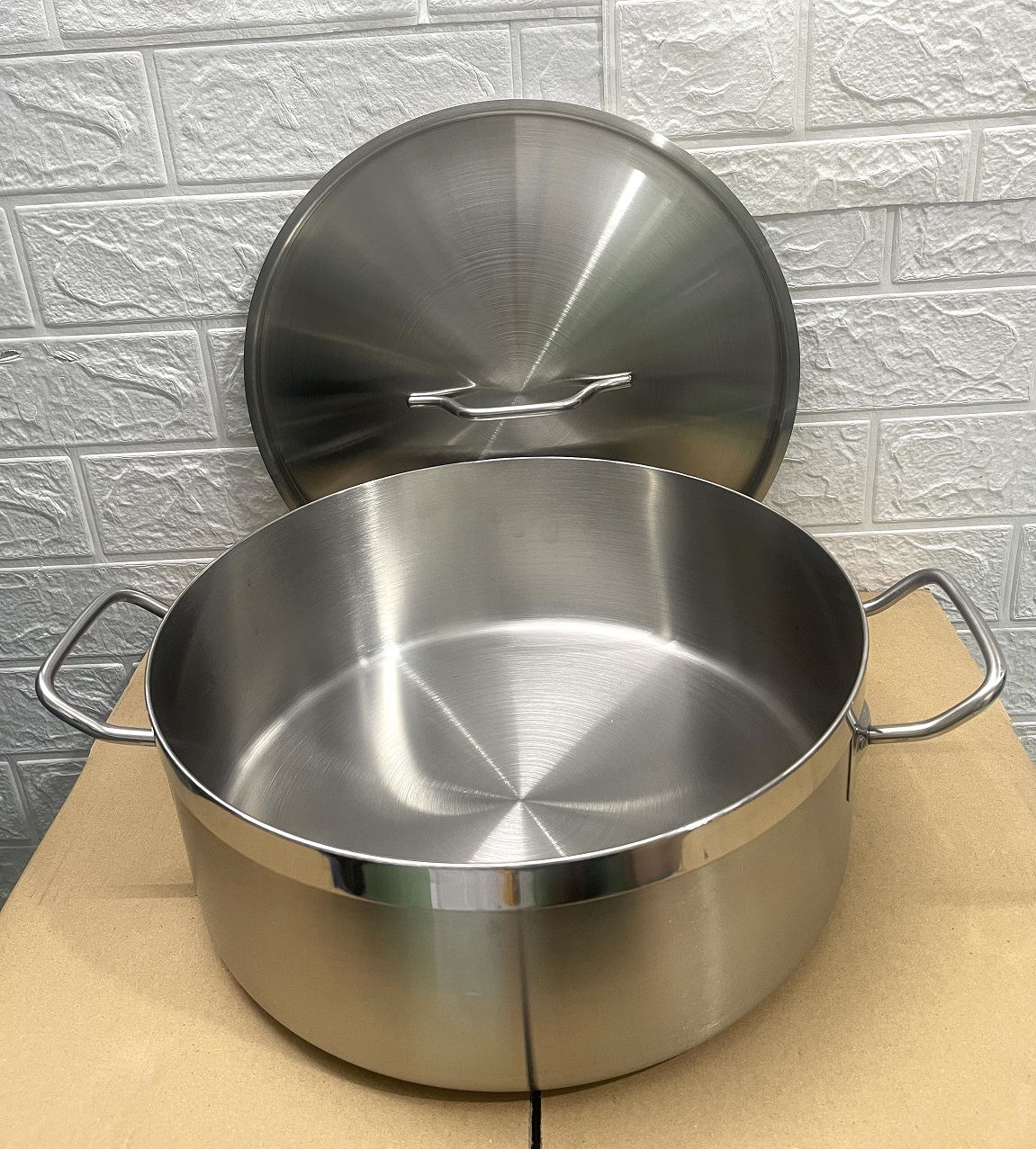Nồi Inox 2 Quai Cao Cấp 3 Đáy _ Dung Tích: 9.6Lít _