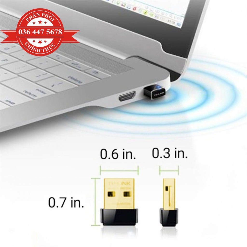 USB thu WiFi Siêu nhỏ gọn TP-LINK WN725N - Hàng Chính Hãng