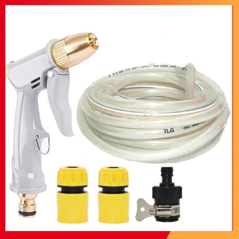 Bộ dây vòi xịt nước rửa xe, tưới cây tăng áp 3 lần, loại 7-10m 206846