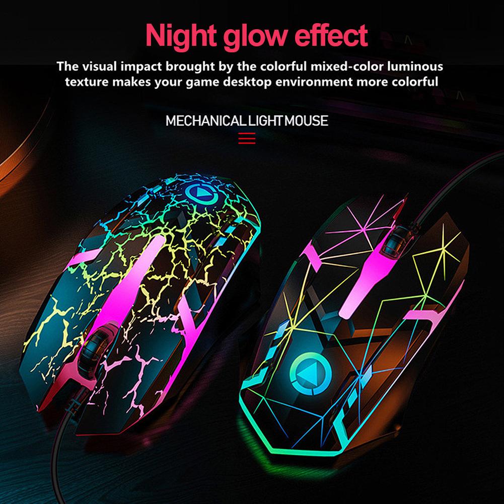Quang USB Chuột Chơi Game Có Dây Led RGB 1200DPI Chuột Máy Tính 3 Phím Ergonomic Chuột 3D Đi Đêm Hay Cơ Học dành Cho Máy Tính Laptop