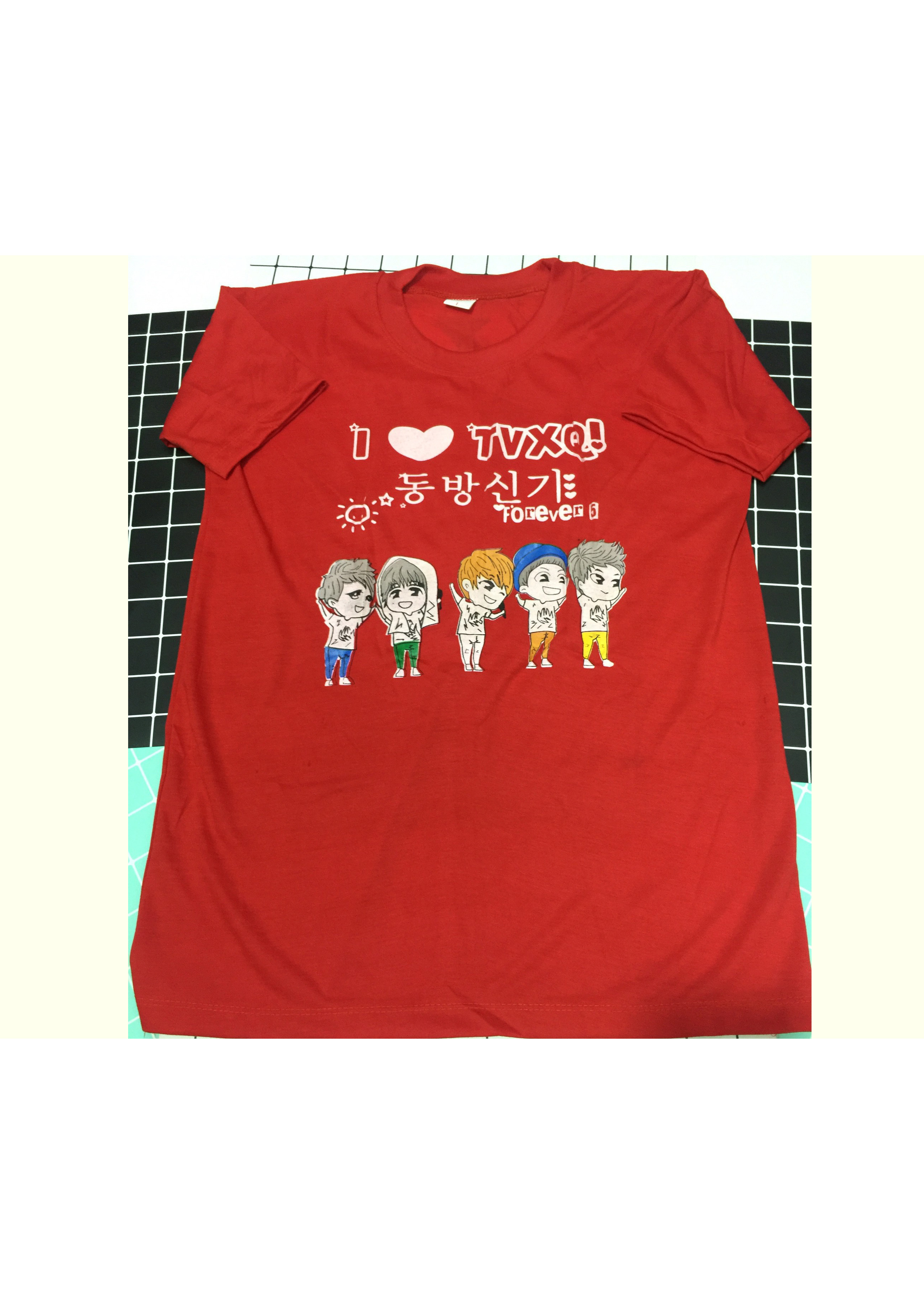 Áo phông chữ chibi TVXQ