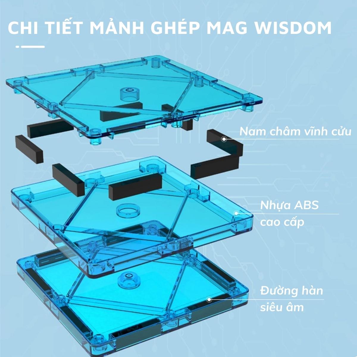 Đồ chơi xếp hình nam châm Mag-Wisdom phiên bản nâng cấp 228+10 chi tiết