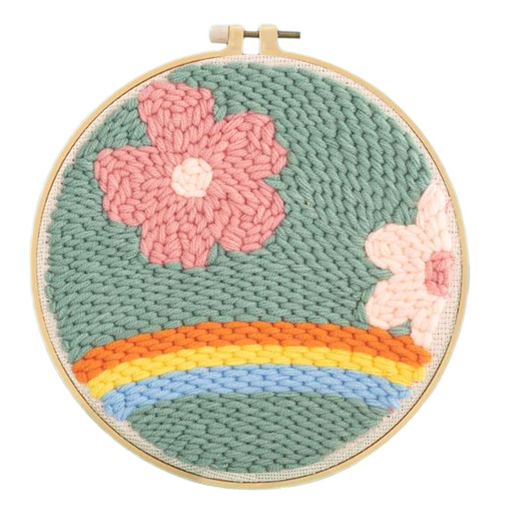 Punch  Kit with Punch Bamboo Embroidery Hoop DIY Craft