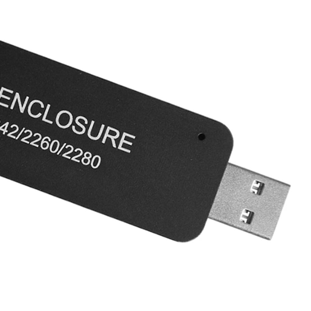 M.2 SSD Enclosure, USB to M.2 SATA SSD Adapter with Case, High Performance M.2 External Enclosure, Support M2 2230 2242 2260 2280 Black