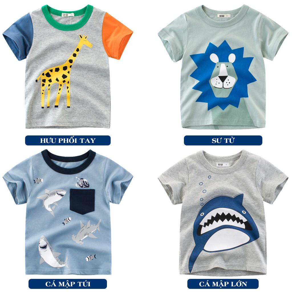 Áo thun cotton cho bé trai in động vật chất cotton 100%