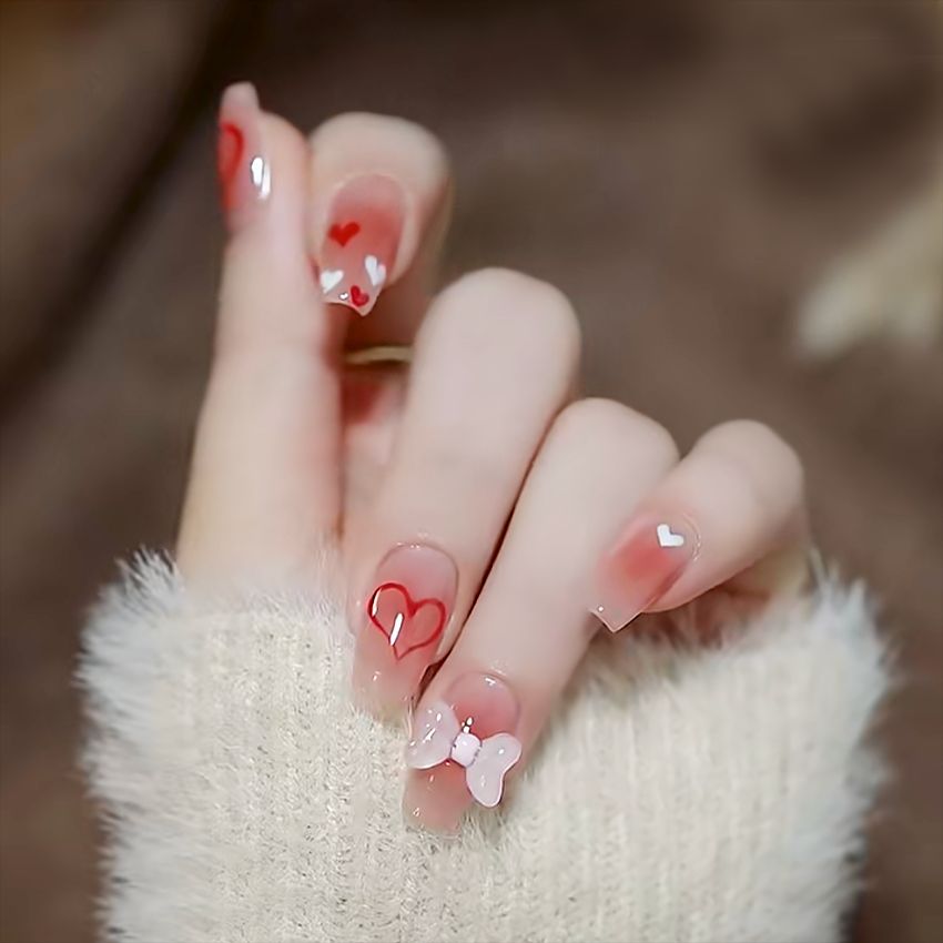 Bộ 24 móng tay 3d cao cấp X65 (Kèm keo+ dũa móng tay+ miếng dán móng tay)