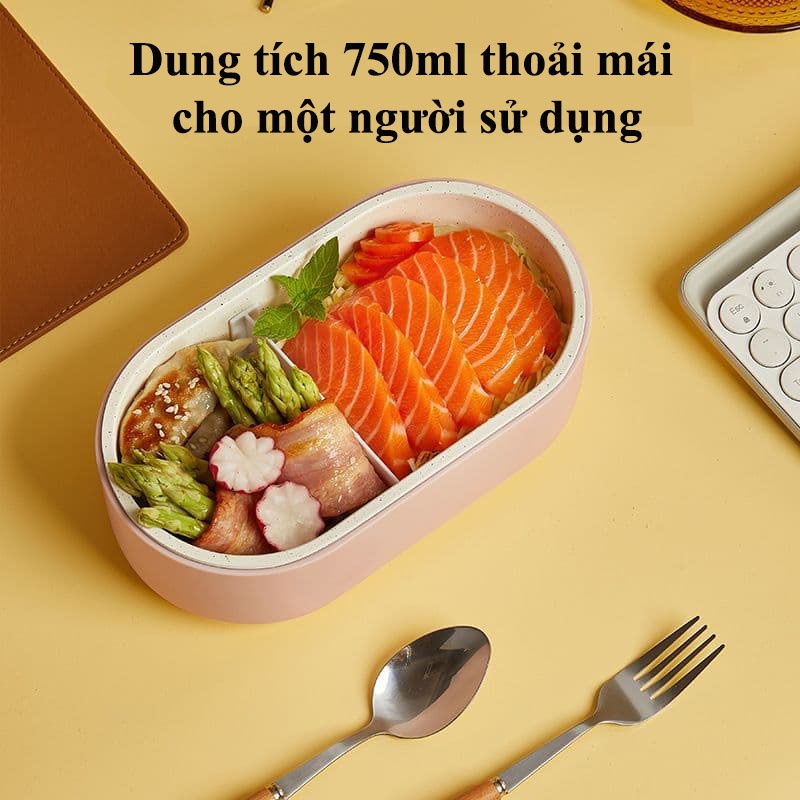 Bộ Hộp Cơm Giữ Nhiệt Văn Phòng Cao Cấp Cắm Điện - Cặp Lồng Cơm mini Yoice - Hàng Chính Hãng