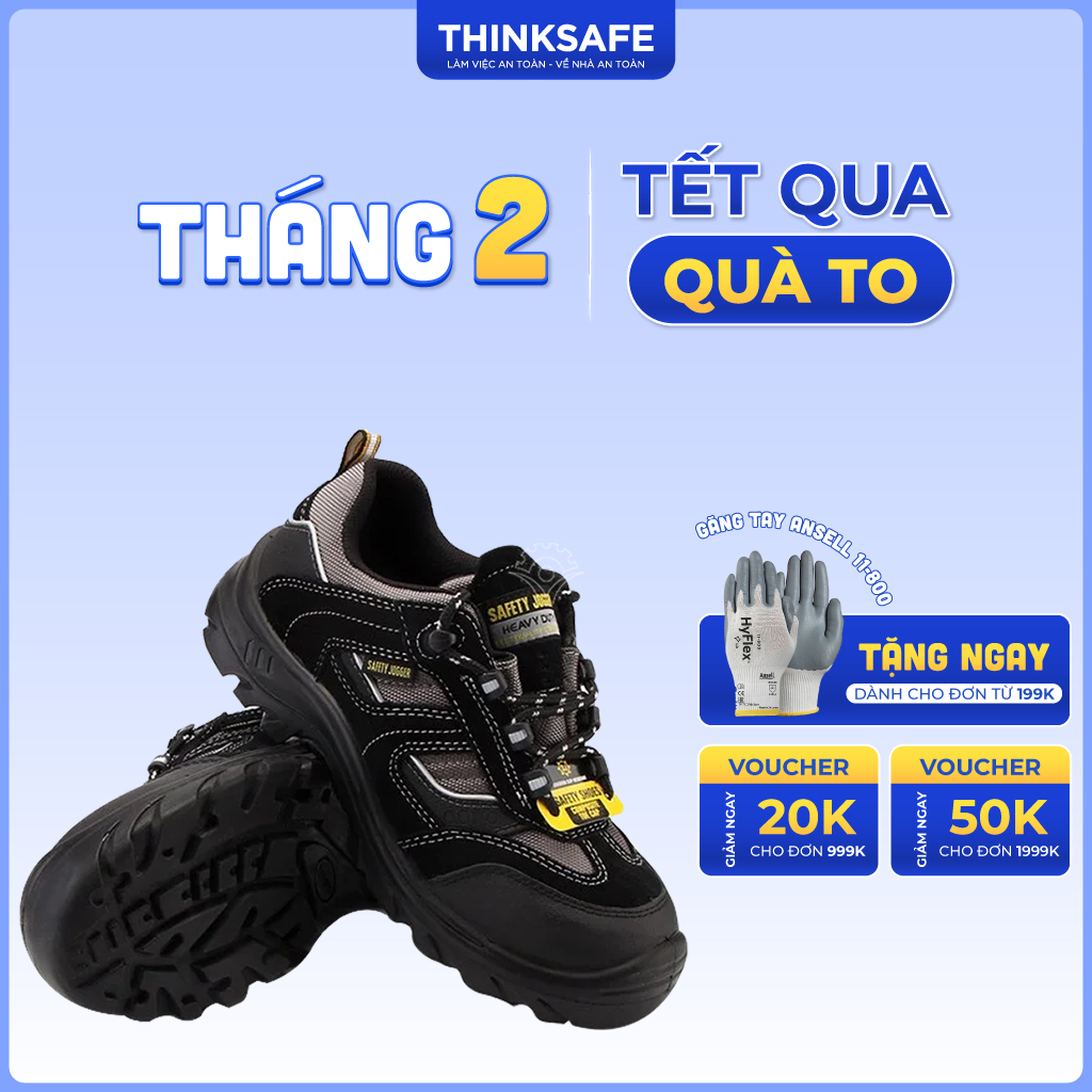 Giày bảo hộ lao động Safety Jogger Jumper S3 SRC da bò lộn, chống đinh, chống trượt, ngăn tích điện - Thinksafe