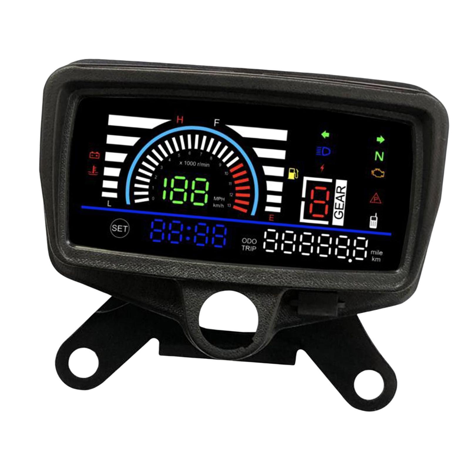 LCD Digital  Fuel Indicator Gear Display Turn Signal Display, 12V  Gauge for CG125-Cg150 Accessory Easy Installation.