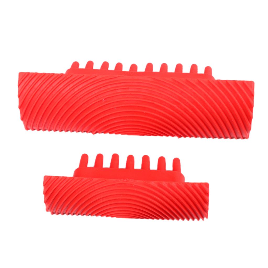 2pcs Brush Wall Art Tool DIY Rubber Imitation Wood Grain Garden Paint Roller