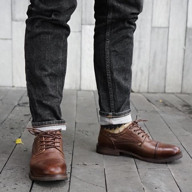 Giày da nam màu nâu REDWING FRYE, giày da thật cổ thấp TONKIN