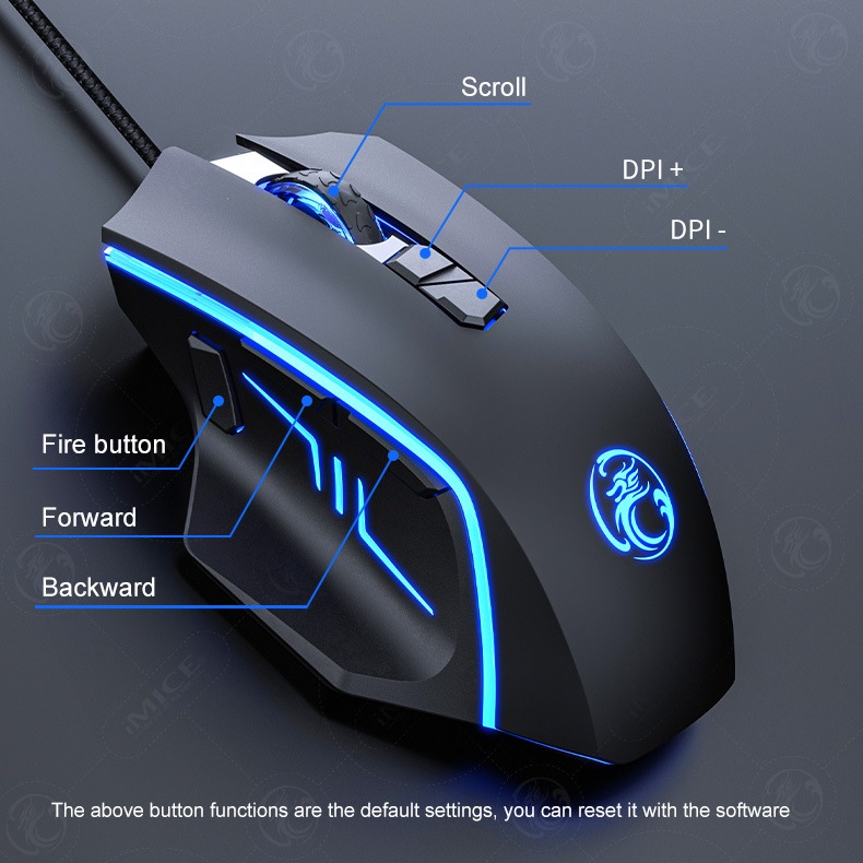 Chuột Led RGB gaming X4 7200dpi công thái học chống mỏi cổ tay Cho máy tính laptop hàng nhập khẩu