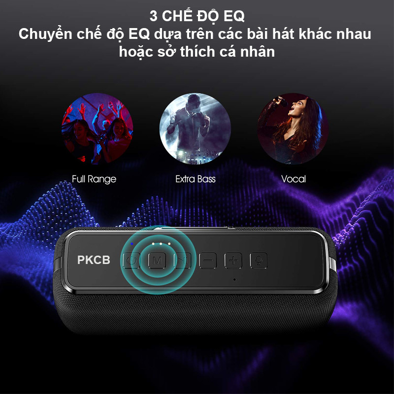 Loa Bluetooth 5.0 Không Dây ngoài trời, Loa Siêu Trầm HiFi Chống Nước Thể Thao 60W - Hàng Chính Hãng PKCB92