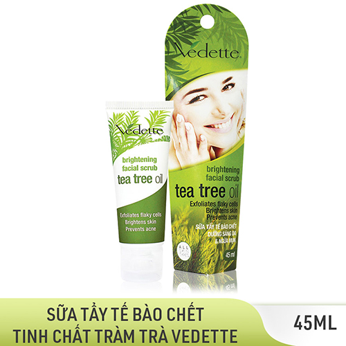 Bộ Đôi Sạch Sâu Sáng Da Vedette (Đất Sét Cocoa 145g, Tẩy Tế Bào Chết Tràm Trà 45ml)