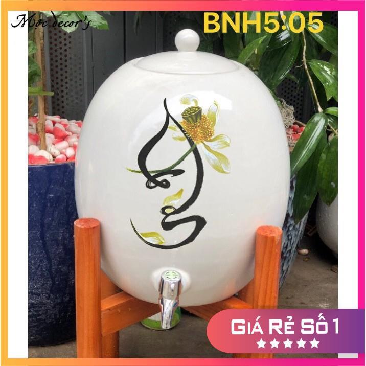 Bình nước sứ có vòi bình đựng nước gốm sứ 3 lít