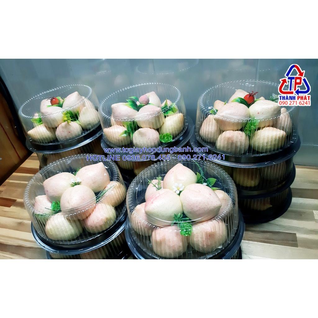 50c Hộp nhựa A024 đựng bánh bông lan trứng muối 20cm - Hộp đựng rau câu 3D 20cm - Hộp đựng bánh bao đào tiên