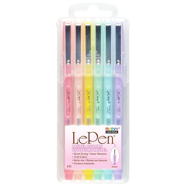 Bộ 6 Bút Lông Kim Màu Pastel Marvy 4300