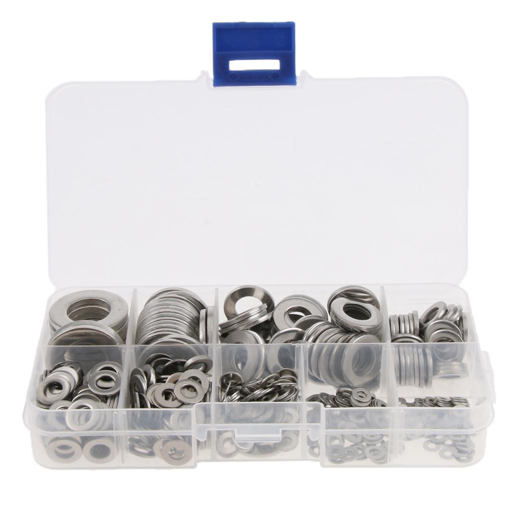 580 chiếc Phẳng Bằng Thép không gỉ Máy Rửa Assortment Bộ Bộ M2-M12