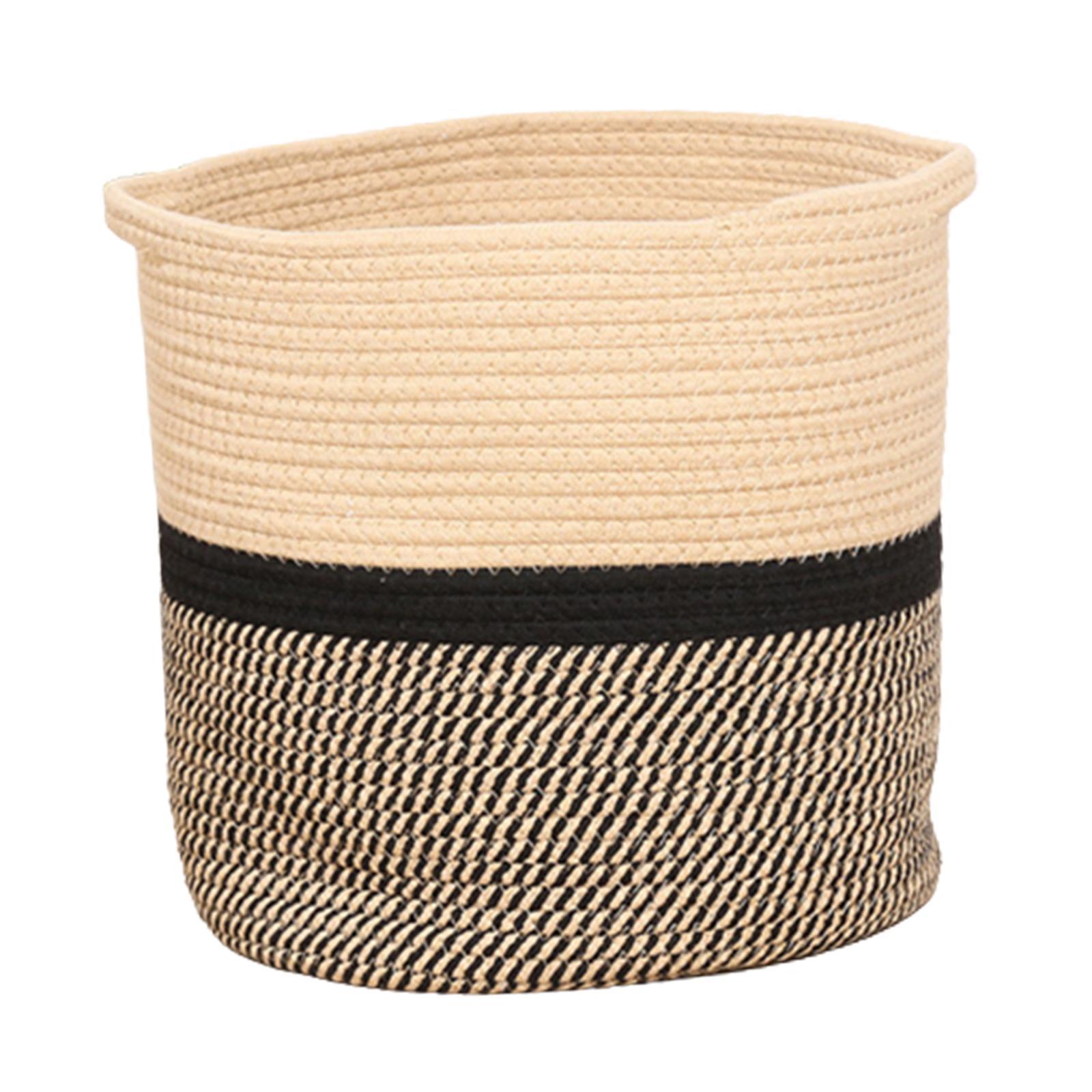 Laundry Hamper, Decorative Organizing Basket, Freestanding Woven Rope Storage Basket for Socks Blanket Toys