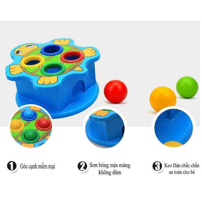 Đồ chơi đập bóng con vật, đồ chơi đập bóng bằng gỗ hình thú cho bé