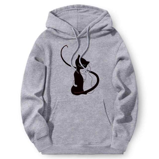 Áo Hoodie in hình mèo tình nhân