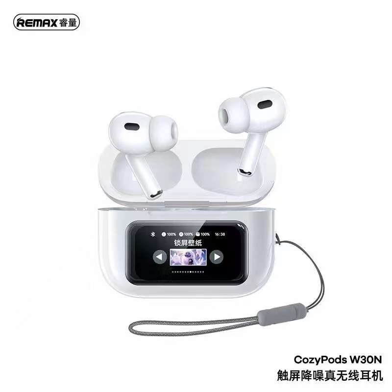 Tai Nghe Remax CozyPods W30N True Wireless Bluetooth V5.4 ANC+ENC 30mAh/350mAh LCD - Hàng Chính Hãng