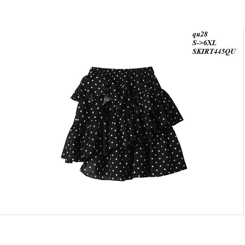 SKIRT361 CHÂN VÁY XÒE BÈO NHÚN CHẤM BI