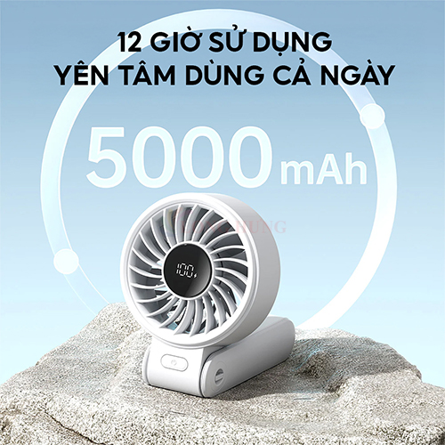 Quạt mini tích điện cầm tay Jisulife 3 in 1 Handheld Fan Life7 5000mAh - Hàng chính hãng