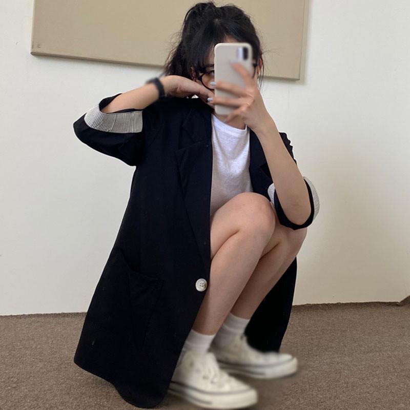 Áo Khoác Nữ Tay Dài Kẻ Sọc Thời Trang Thanh Lịch