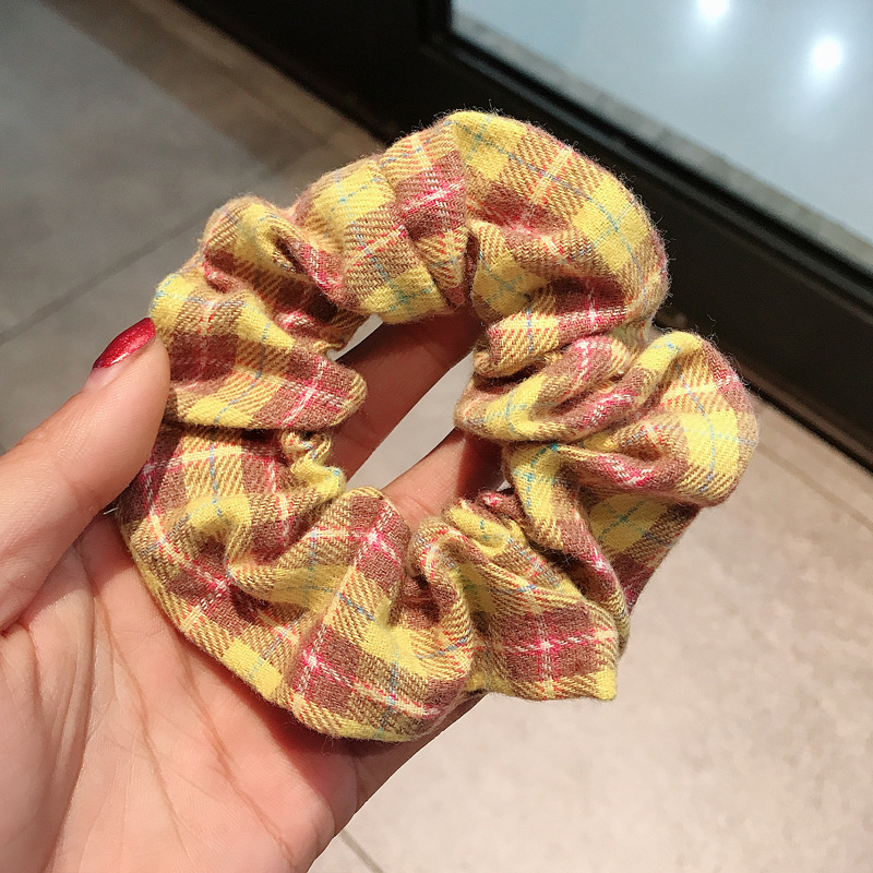 Buộc tóc vải bông Scrunchies  Korea Style Kẻ caro