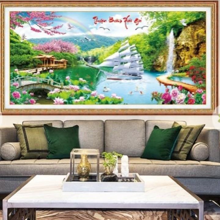 Tranh thêu thuận buồm xuôi gió LV3357 - kích thước: 145 * 70cm.
