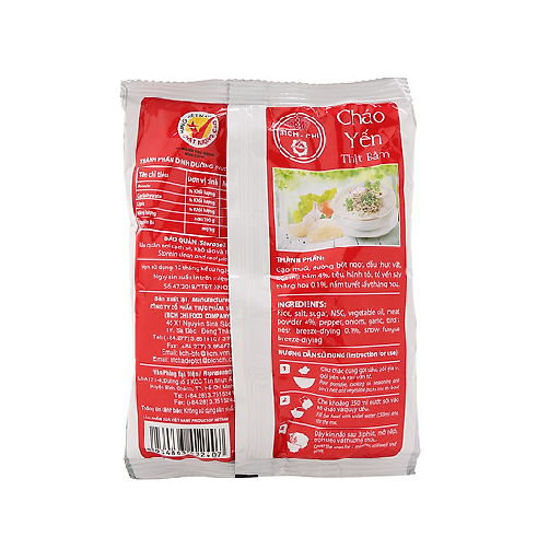 Thùng 50 Gói Cháo Yến Thịt Bằm Bích Chi