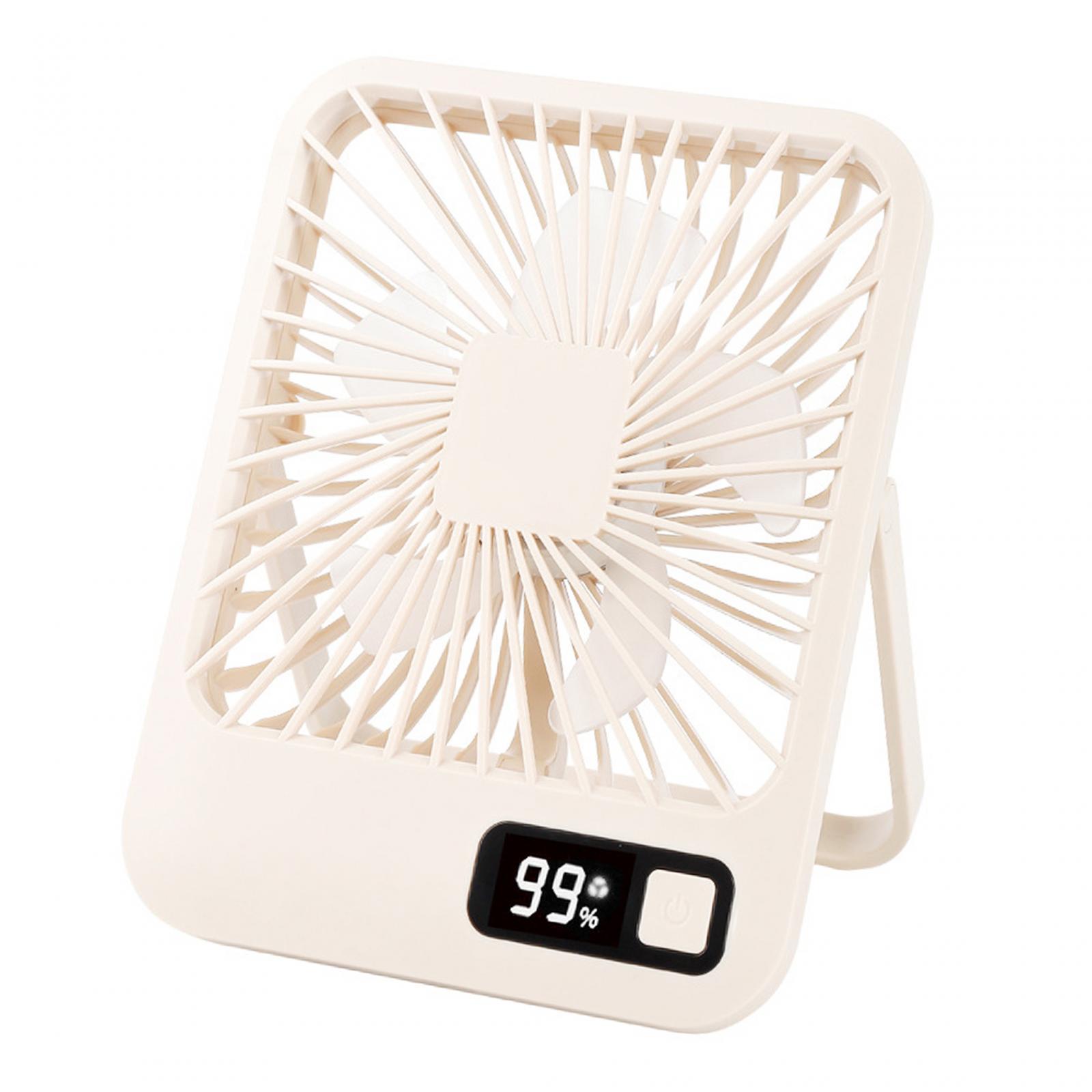 Small Desk Fan Portable Rechargeable 5 Speeds Mini Fan for Indoor Car Office