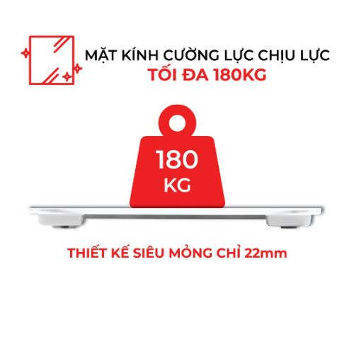 Cân sức khỏe và phân tích các chỉ số cơ thể Rapido RSF02-S (Trắng) Không bluetooth - Hàng chính hãng