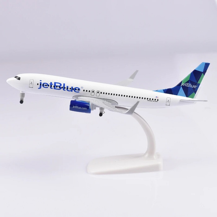 Mô hình máy bay JetBlue B737 20cm có bánh xe