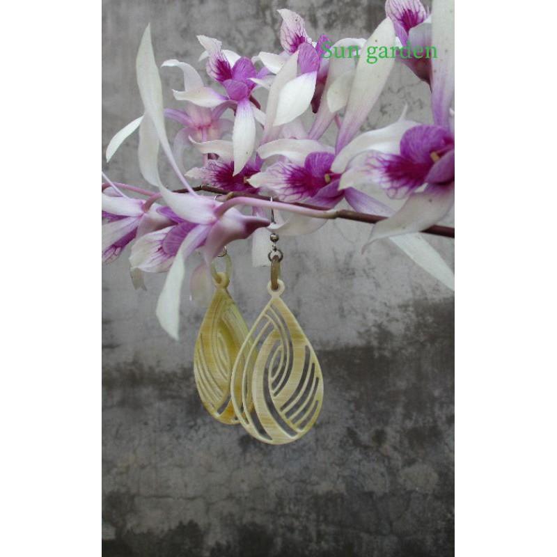 BÔNG TAI KHUYÊN TAI SỪNG DÁNG GIỌT NƯỚC CỔ ĐIỂN