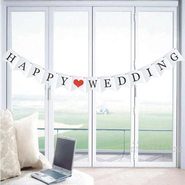 Dây treo Happy Wedding trang trí tiệc cưới