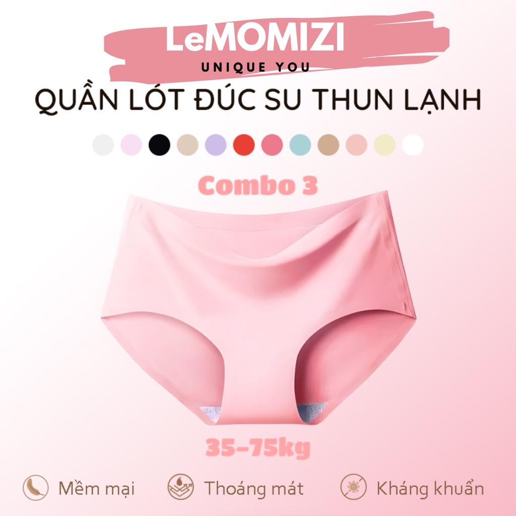 COMBO 3 Quần Lót Nữ Đúc Su thun lạnh không đường may cao cấp kháng khuẩn LeMOMIZI Size M-XXL