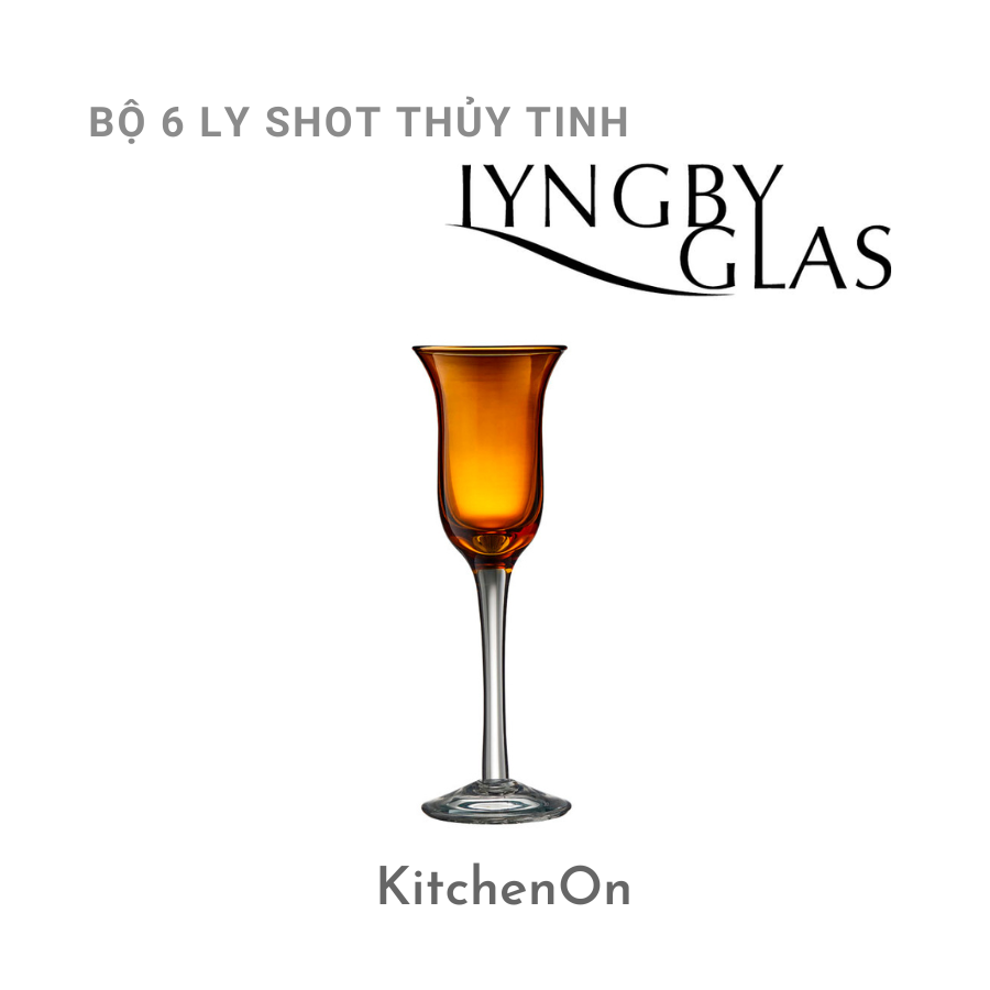 Bộ 6 ly uống shot, nhiều màu. Nhãn Lyngby Glas Đan Mạch