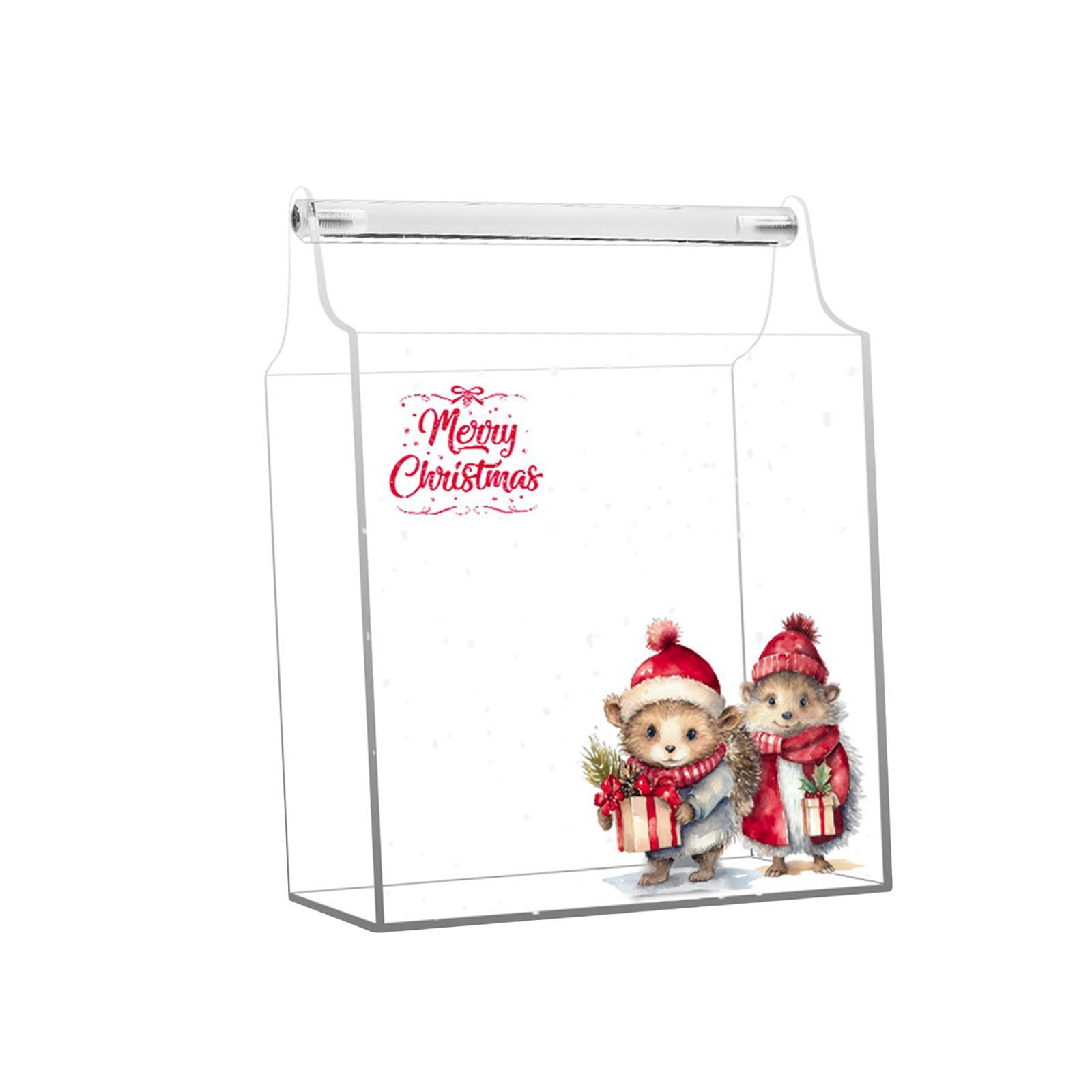 Gift Box Clear Box Decoration, Christmas Holiday Gift Box, Delicate Acrylic Storage Container for Small Collections Statues Collections Dolls