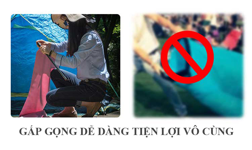 Thảm Xếp Du Lịch Thế Hệ Mới Xếp Gọng Dễ Dàng