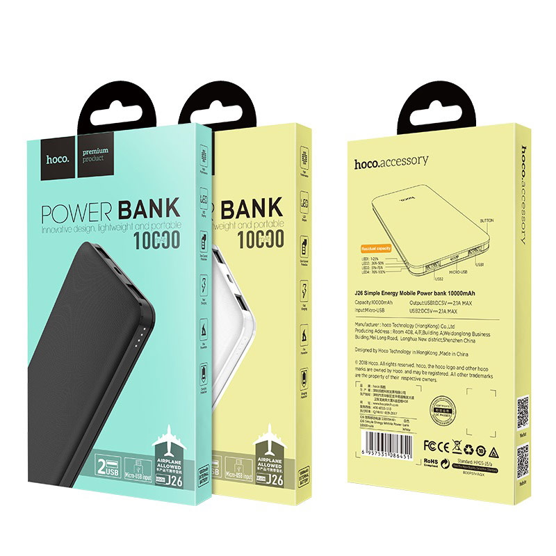 Pin sạc dự phòng 10000mAh Hoco J26 - Chính hãng