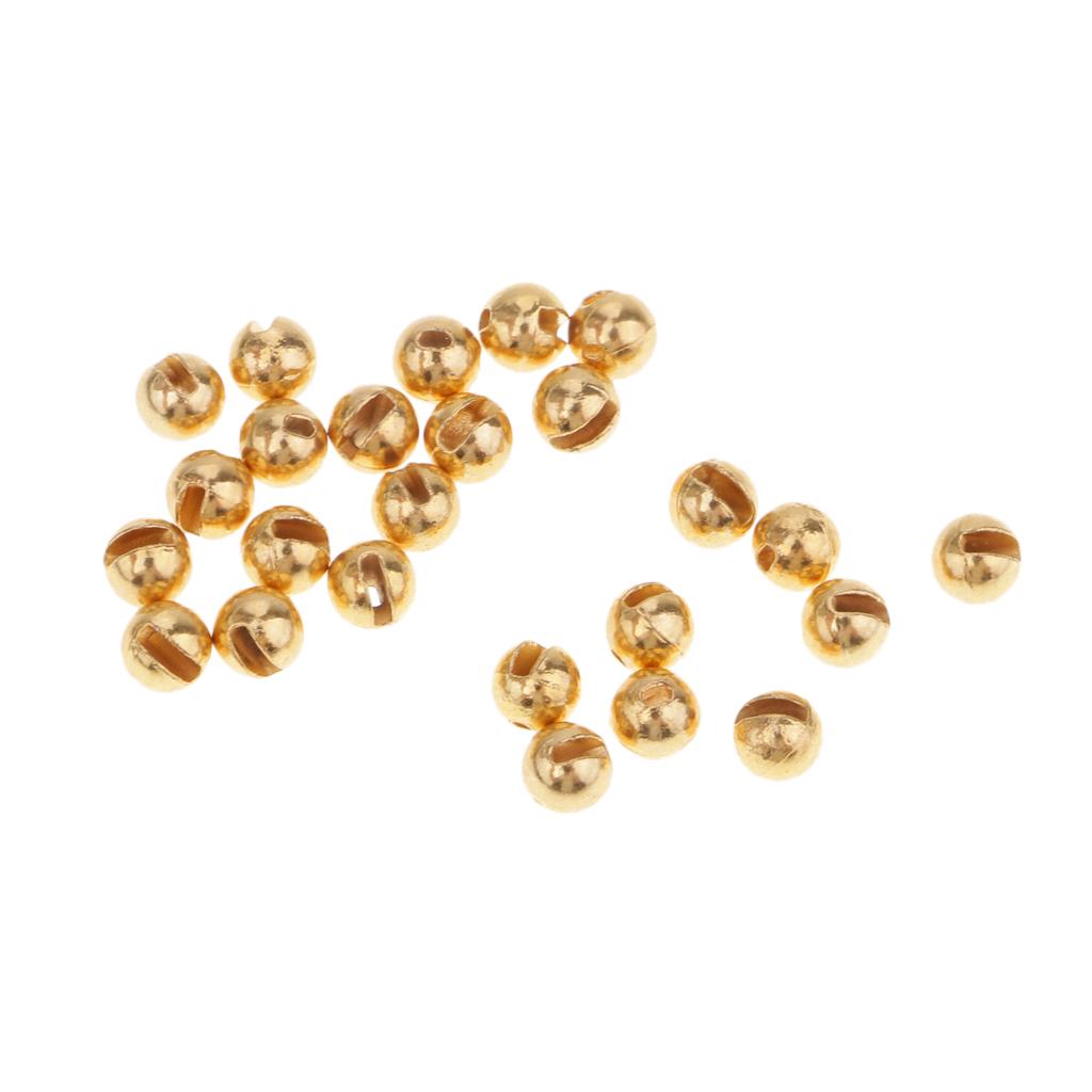 2x25pcs Fly Tying Slotted Tungsten Beads Heavy Nymphs Head Ball Beads 2.5mm