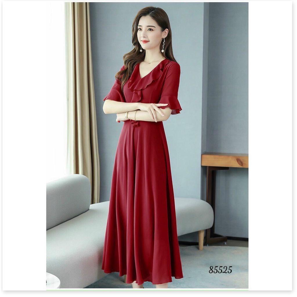 ĐẦM DỰ TIỆC VOAN Ý SANG TRỌNG , TÔN DÁNG , CHE KHUYẾT ĐIỂM , DÀNH CHO CÁC QUÝ CÔ / SP CÓ ĐỦ SIZE KME FASHION