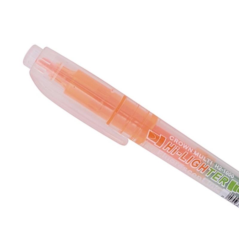 Bút Dạ Quang Crown H2-1000 - Mực Cam + Xanh Lá