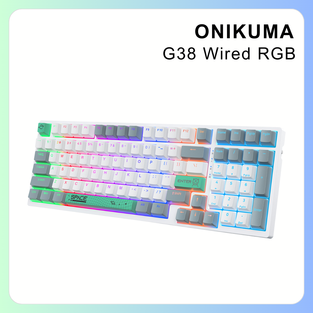 Bàn Phím Cơ ONIKUMA G38 Wired RGB - Hiệu Suất Cao và Thiết Kế Đẳng Cấp - Black, White - Hàng Chính Hãng