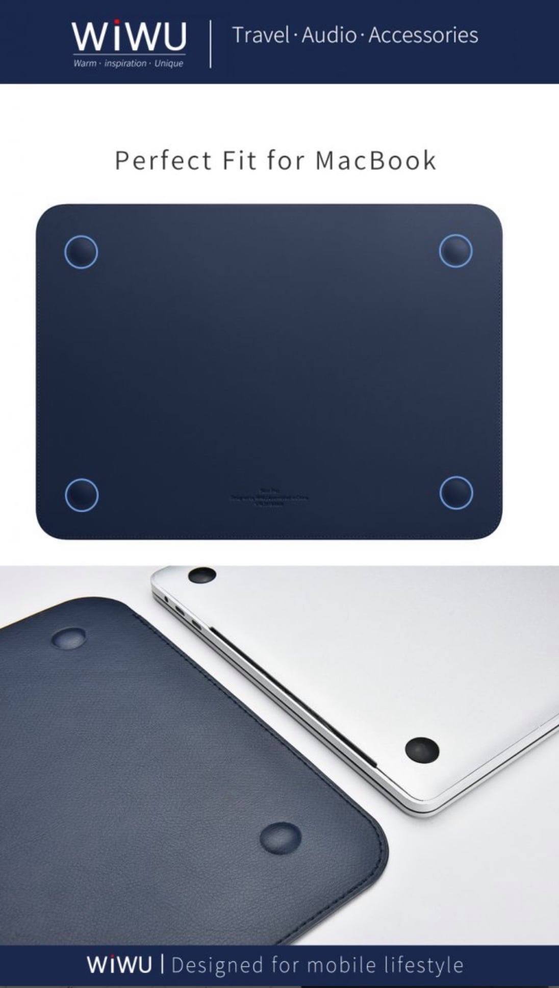 Bao Da Wiwu Skin Pro II Dành Cho Macbook Pro Chất Liệu Vải Sợi Nhỏ Chất Lượng Cao - Hàng Chính Hãng